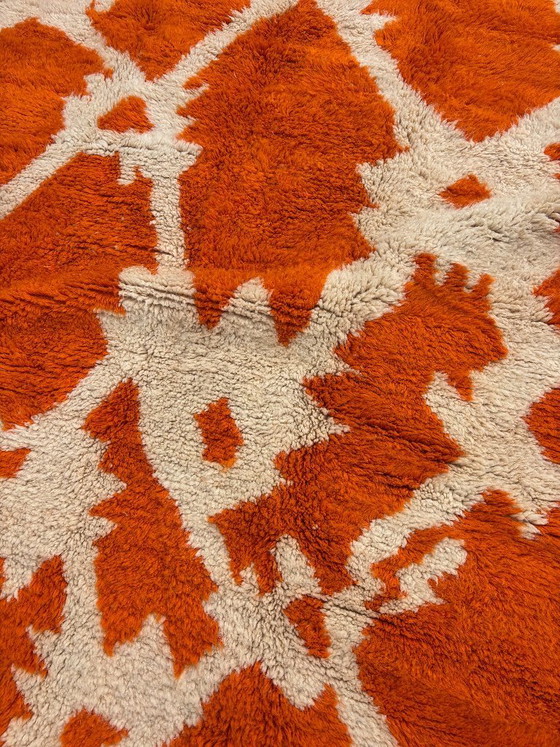 Image 1 of Verbrand oranje Marokkaans Mrirt tapijt 210x320 cm – Handgemaakt luxe wollen tapijt