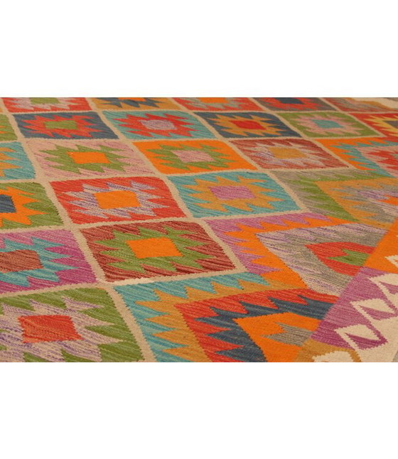 Image 1 of 304x206cm Handwoven Traditional Kelim Rug Wool Carpet