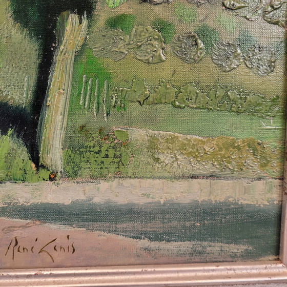 Image 1 of Óleo Sobre Lienzo “El Callejón De Los Cipreses”, René Genis, Pintura De Paisaje, S. Xx – Francia