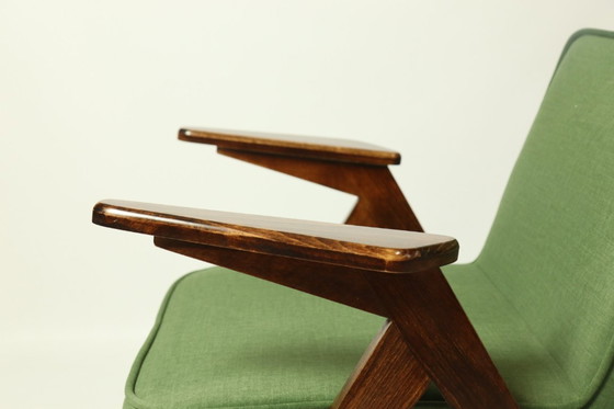 Image 1 of Paar vintage fauteuils groen Royal fluweel MCM ontwerp