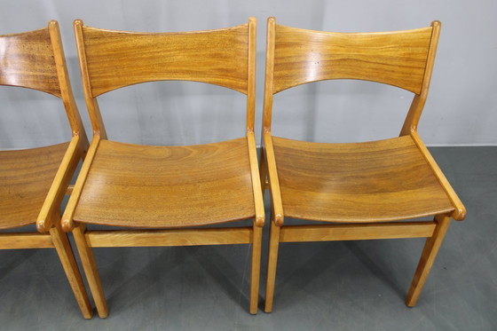 Image 1 of Sillas de comedor danesas de mediados de siglo en afzélie y haya, juego de cuatro