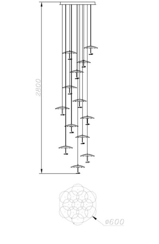 Image 1 of Lámpara colgante de diseño goud – LED – Ø60 x H280 cm – Modelo 8827P/13