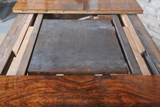 Gerestaureerde uitschuifbare eettafel in art-decostijl, beuken-, sparren- en walnotenhout, Tsjechisch, (photo 10 of 14)