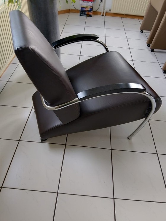 Image 1 of Set van 2 Gelderland 5470 designfauteuils - Serene 550 leer - topstaat