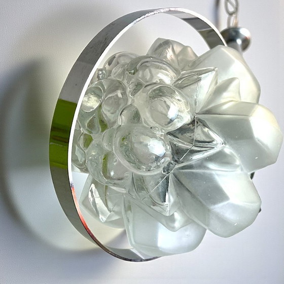 Image 1 of Lampadario Sputnik moderno a 3 luci in metallo cromato e vetro, stile Space Age, anni '60