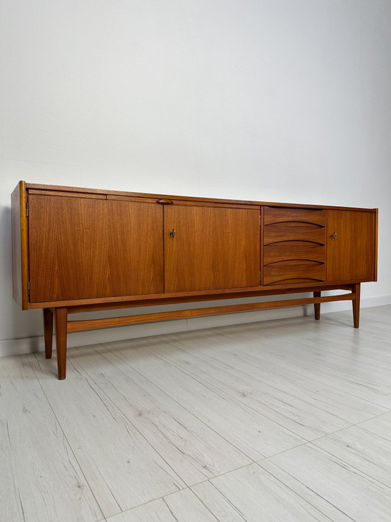 Image 1 of 1960s Vintage Large Minimalistic Mid-Century Teak Sideboard