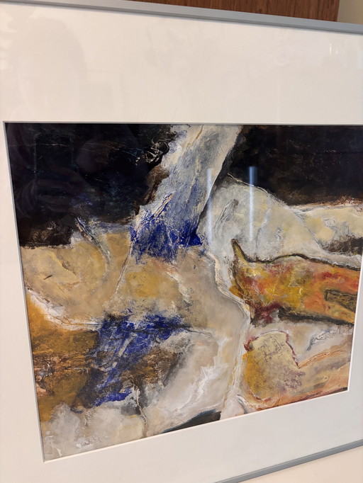 Dipinto decorativo astratto in cornice di alluminio