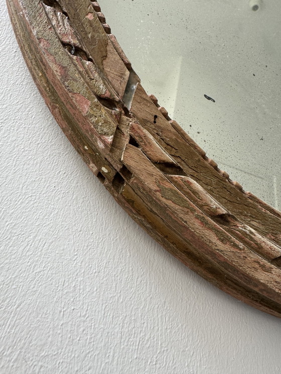 Image 1 of Antique Louis XVI Oval Knot Mirror