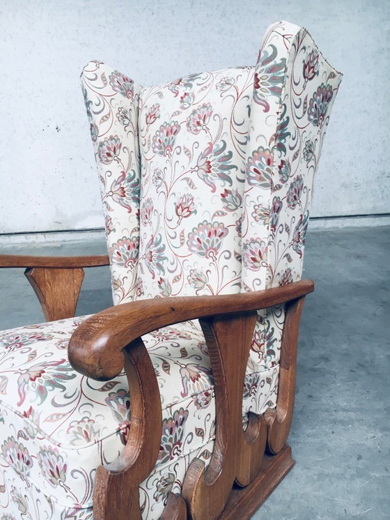 Image 1 of Ensemble de fauteuils à oreilles haut de style début XXe siècle