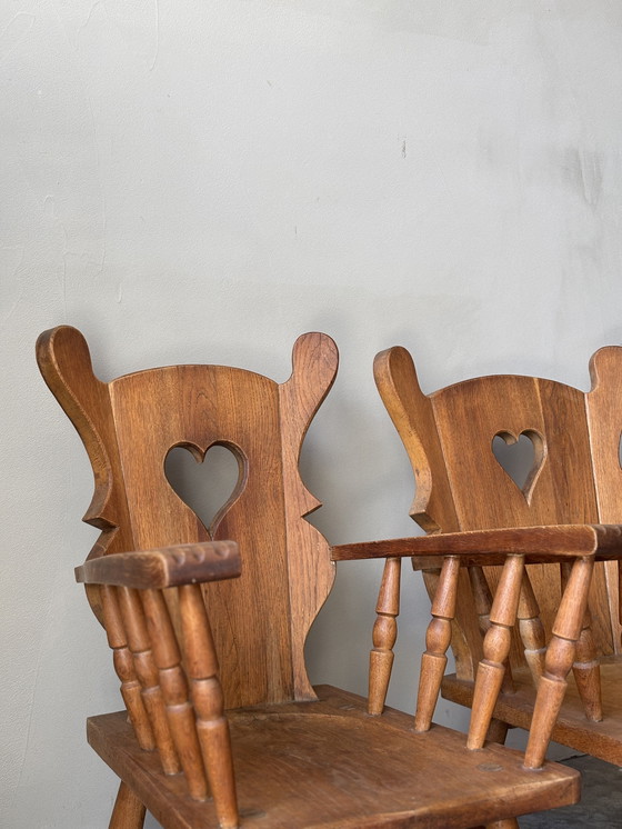 Image 1 of Set di 2 poltrone brutaliste in rovere massiccio