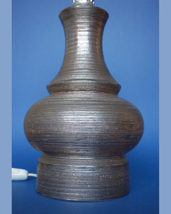 Image 1 of Silver ceramic table lamp, Bitossi, Italy 1970s