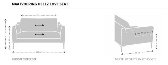 Image 1 of Canapé deux places Heelz de Design on Stock en cuir basque noir chic