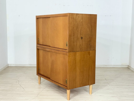 Image 1 of Plankenrek uit het midden van de 20e eeuw / Vintage dressoir / Woonkamerkast