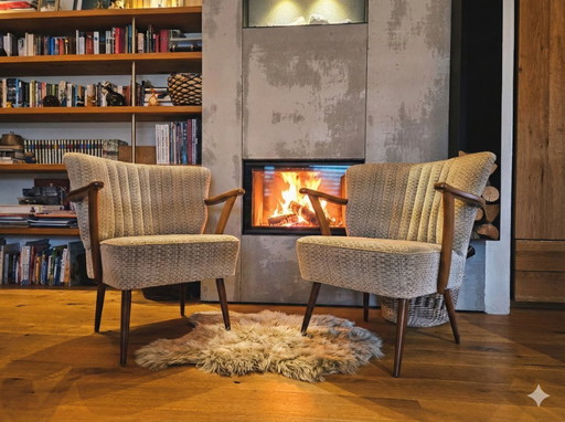 Duo de design intemporel : Paire de fauteuils cocktail Mid-Century Modern (années 1950/60) - Excellent état