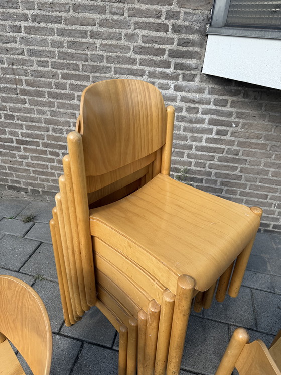 Image 1 of Partij van 30x vintage plywood stapelstoel ‘70