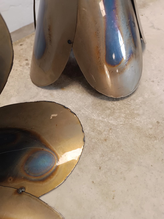 Image 1 of Set di 2 lampade a sospensione in metallo a forma di fiore