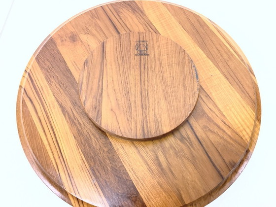 Image 1 of Double-decker turntable made of teak and stainless steel from Digsmed 60s Danish Design
