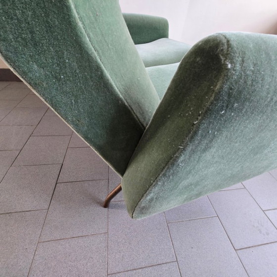 Image 1 of 1950s Vintage Two-Seat Velvet Sofa by Louis Paolozzi for ZOL 50s