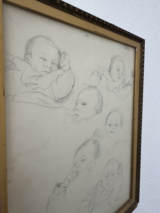 Tekening Studie van Baby Georges Villa – Schilderijen & Tekeningen, Paper (photo 6 of 12)