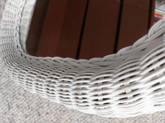 Image 1 of Wit Brocante Spiegel Ovaal