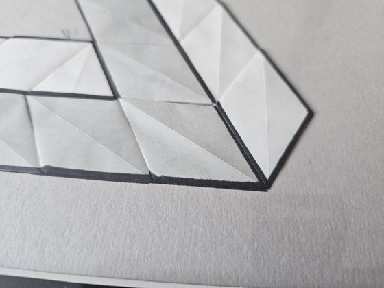 Image 1 of Unique Origami Tessellation – Framed Penrose Triangle (Signed)
