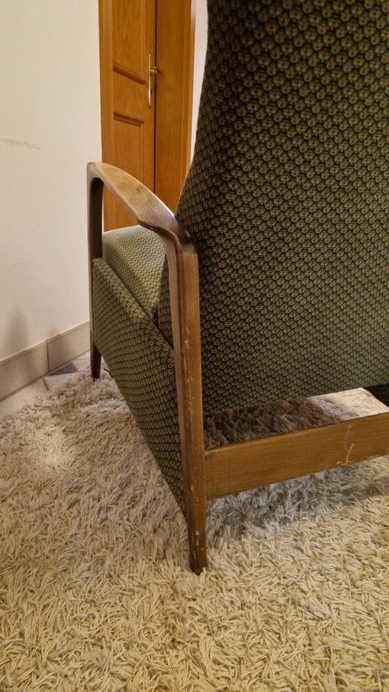 Image 1 of Poltrona lounge in stile vintage moderno di metà secolo con schienale alto