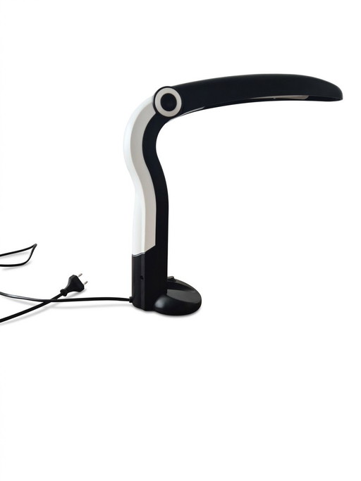 Lámpara de mesa Vintage Tucán – H.T. Huang – Pop Art de los 80 (Negro/Blanco)