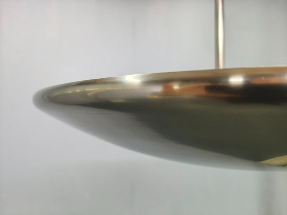 Image 1 of Bauhaus Indirect Ceiling Light, Nickel, Czechoslovakia 1930s