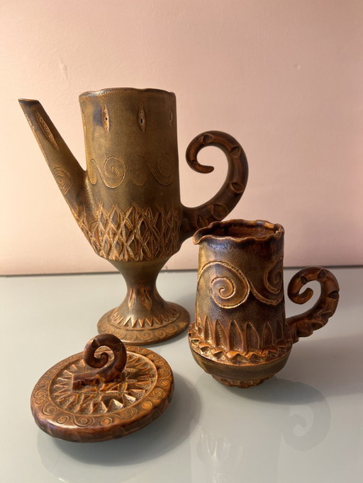 Huguette Bessone ceramic set, 1960s