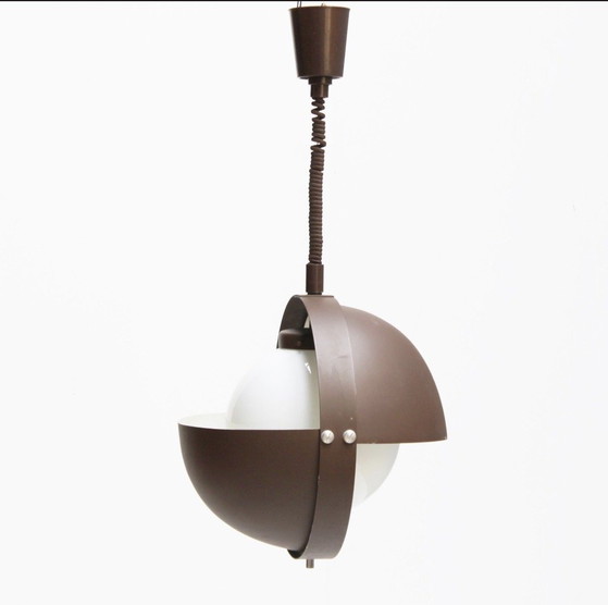 Image 1 of Vintage Brown Dijkstra Eclips Pendant Lamp Spaceage
