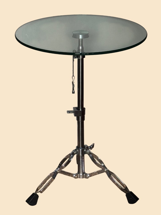 Image 1 of 🥁 Unique design side table | CYMBAL STAND TABLE | 90s