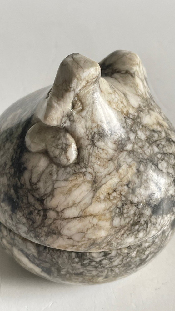 Image 1 of Vintage Marble Hen with Eggs Sculpture