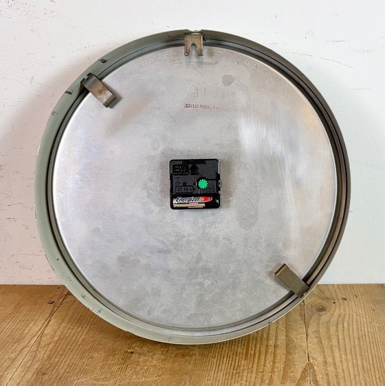 Image 1 of Grey Industrial Factory Wall Clock from Siemens, 1970s