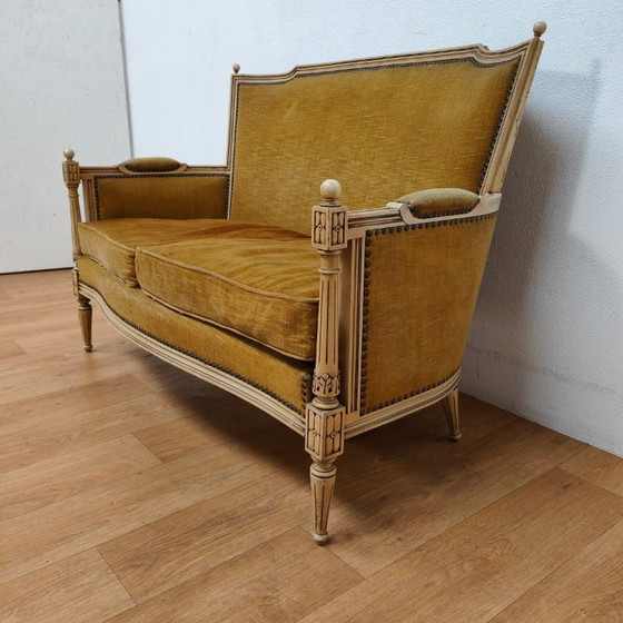Image 1 of Antikes Sofa und Sessel im Stil Ludwigs XVI.