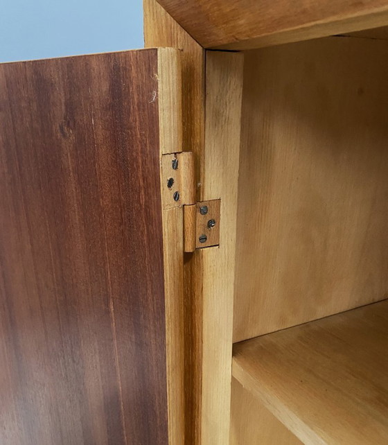 Image 1 of wood sideboard 2doors and drawers inside 1970s