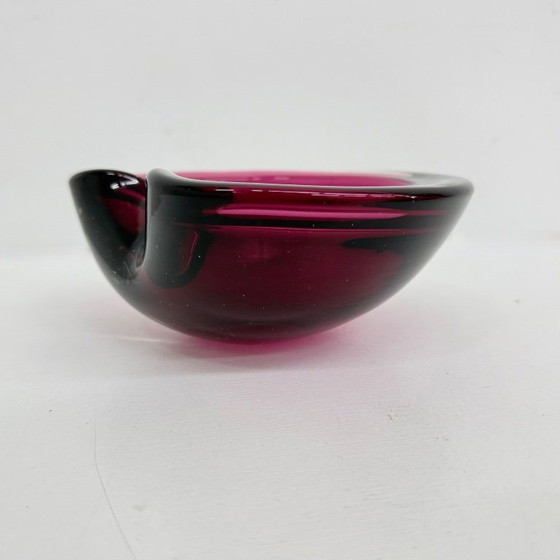 Image 1 of Set of 3 murano summerso pink glass bowls , 1970s
