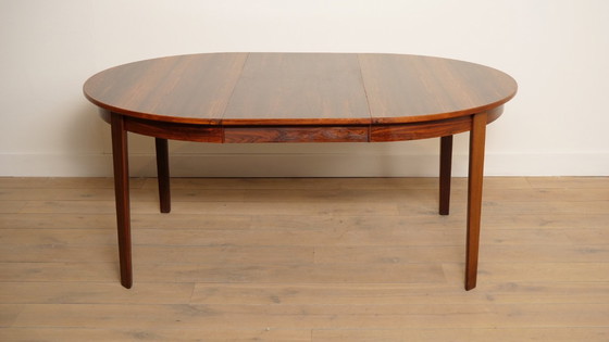 Image 1 of Table de salle à manger ronde vintage | extensible | Bois de rose