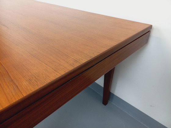 Image 1 of Table à Manger Scandinave Vintage des Années 50 60 en Teck avec Rallonge