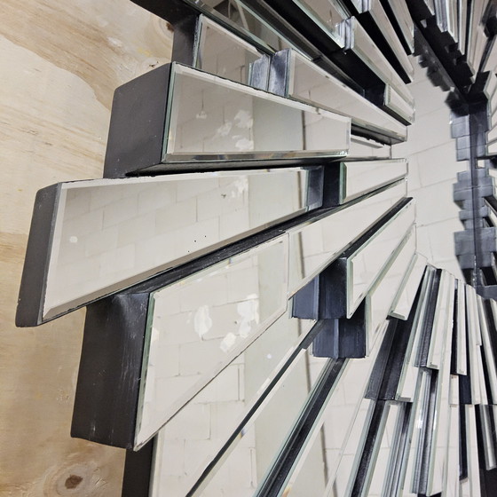 Image 1 of Großer, einzigartiger Hollywood Regency Eichholtz Sonnenstrahl-Spiegel (120x120cm) Art Deco Stil MOONRIVER MIRROR