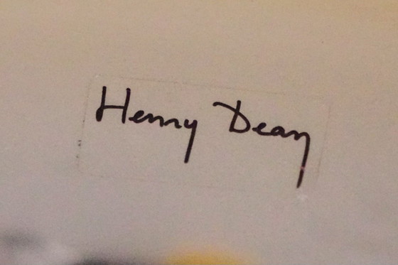 Image 1 of Large Hand-Blown Art Glass Plate by Henry Dean 45cm