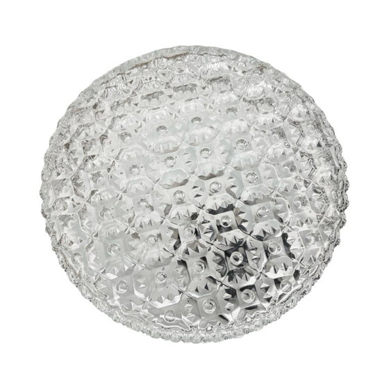 Image 1 of Lampada da soffitto/parete in cristallo Kamenický Šenov, anni '70 | Stile Bruxelles | Ottime condizioni