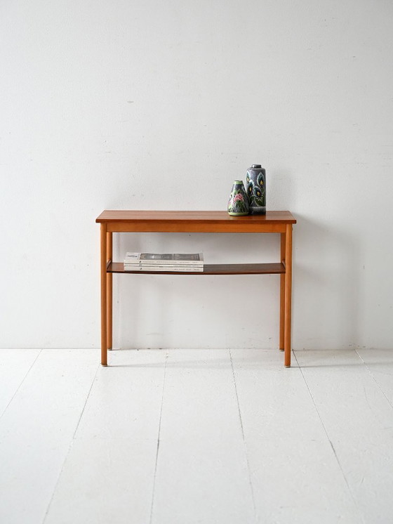 Image 1 of Tavolino da caffè vintage scandinavo anni '50 in faggio e teak
