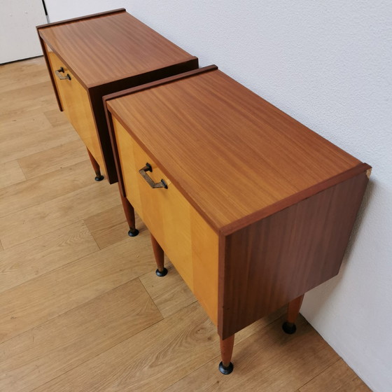 Image 1 of Vintage Mid - Century Nightstands, Side Cabinets, Side Tables Set Price