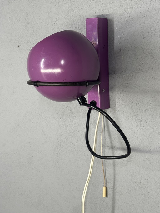 Purple wall lamp in retro Gepo style