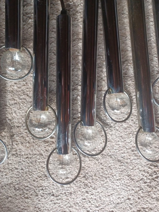 Vintage Cascade Hanglamp Chroom (XL 9-Lichts) — Space Age Jaren 70, Sciolari