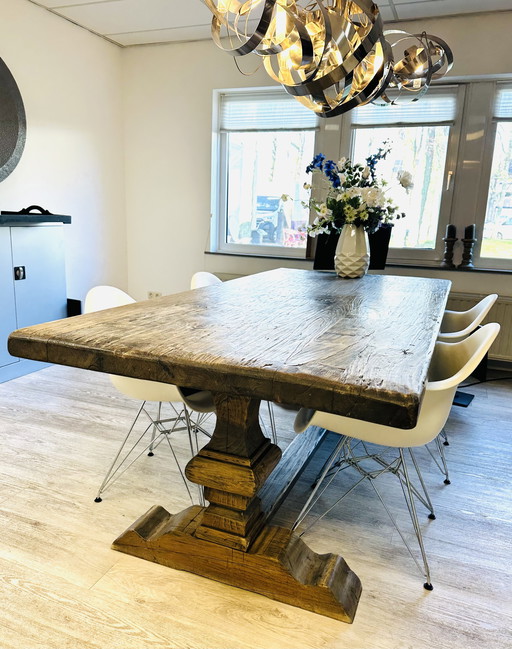 Table de monastère en bois massif 2,18 x 1,04 m