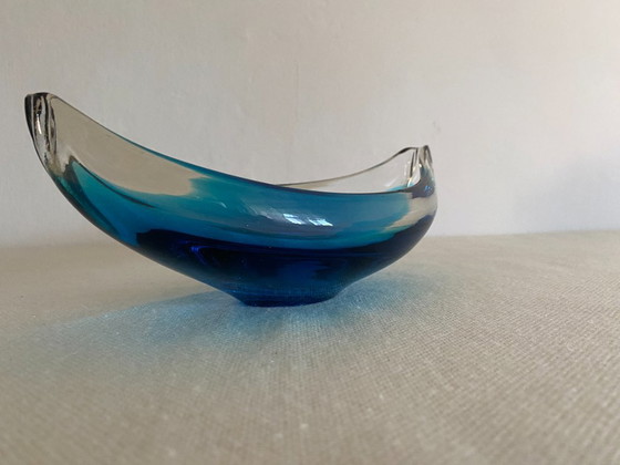 Bol en verre d'art de style Sommerso bleu vintage, années 1960 – Objets déco, Glass (photo 2 of 12)