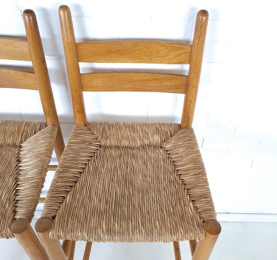 2x Vintage Barstools Minimalist Mid Century Modern 70s – Wicker, Wood (photo 8 of 10)