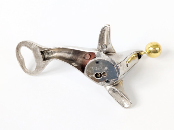 Image 1 of Apribottiglie e accendino Sea Lion, acciaio inossidabile e ottone, Germania Ovest 1960