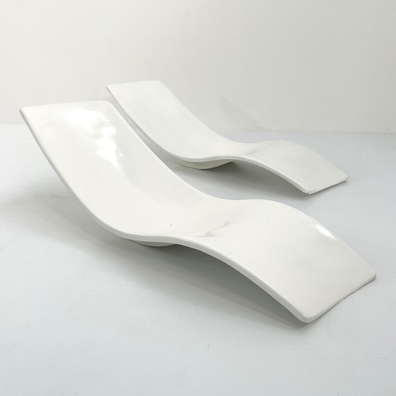 Image 1 of Pair of Sunbeds by Charles Zublena for Les Plastiques de Bourgogne, 1960s